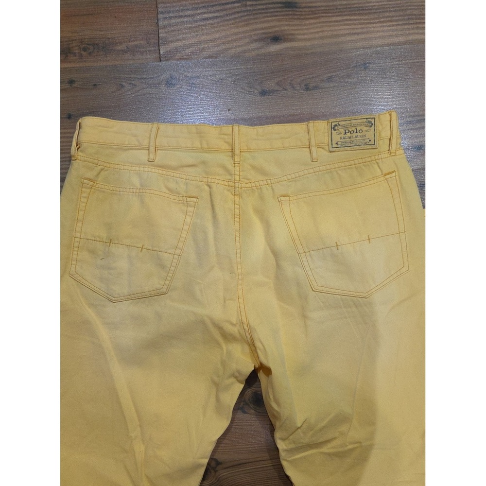Polo Ralph Lauren Varick Slim Straight Preppy Heriatge Chino Yellow 38x30 Cotton - Picture 8 of 8